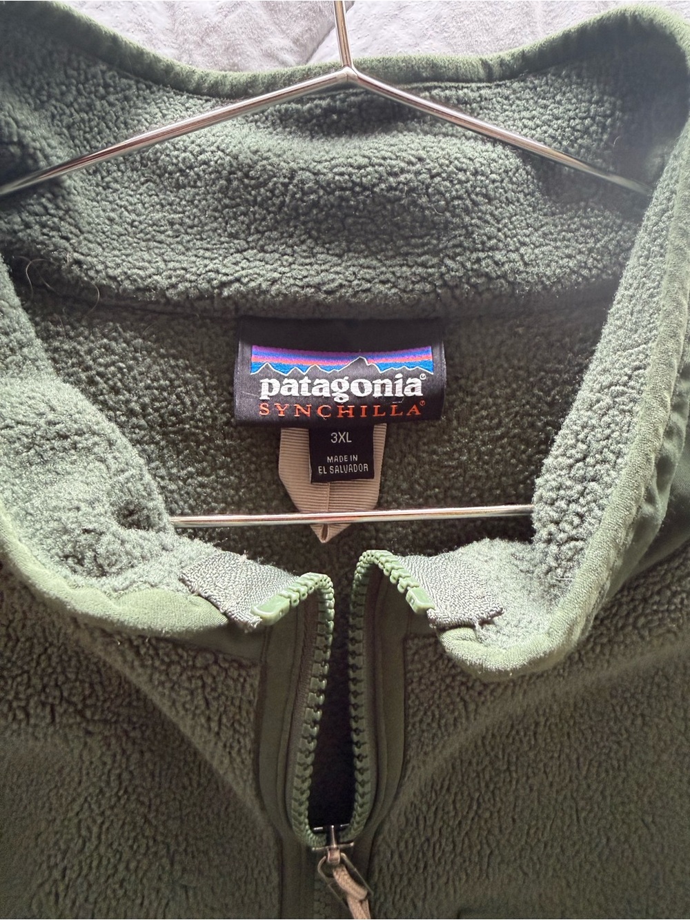 Patagonia Olive Green Synchilla Fleece vest 3XL